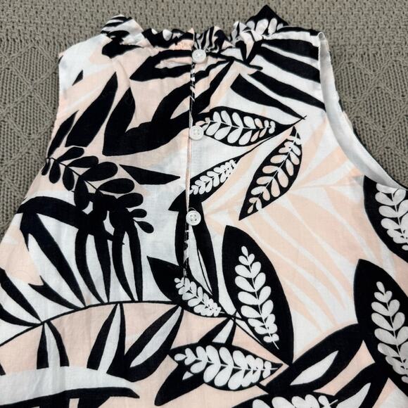 Janie & Jack Floral Sleeveless Dress in Black, Blush and Cream Leaf Pattern ~ 4 - Picture 12 of 15